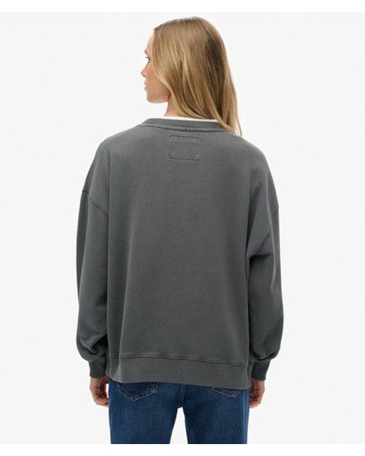 Superdry Gray & Co Athletic Essentials Relaxed Crew Sweatshirt