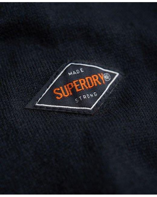 Superdry Blue High Neck Crew Jumper Eclipse for men
