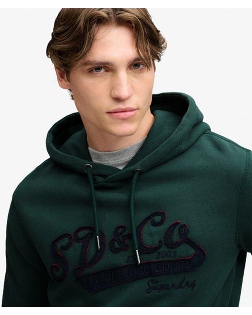 Superdry Green & Co Washed Embroidered Relaxed Hoodie for men