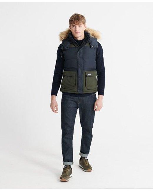 Superdry Black Rookie Colour Block Down Gilet Dark for men