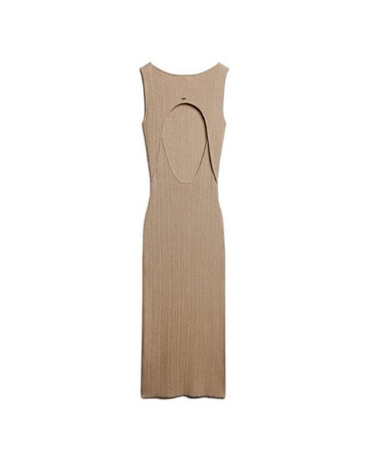 Superdry Natural & Co Rayon Backless Knitted Midi Dress