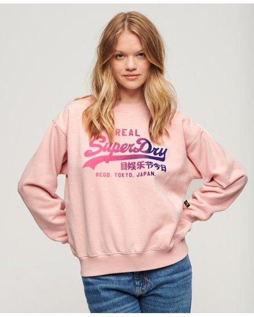 Superdry Pink Tonal Vintage Logo Graphic Sweatshirt
