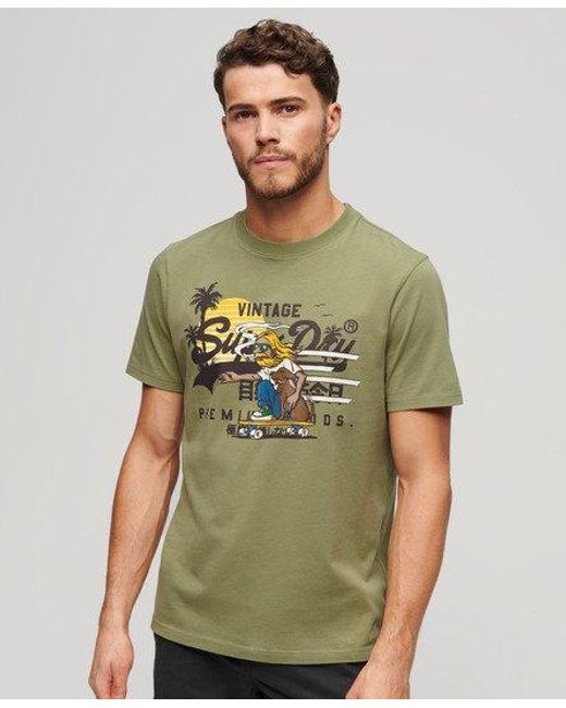 T-shirt à motif la Superdry pour homme en coloris Green