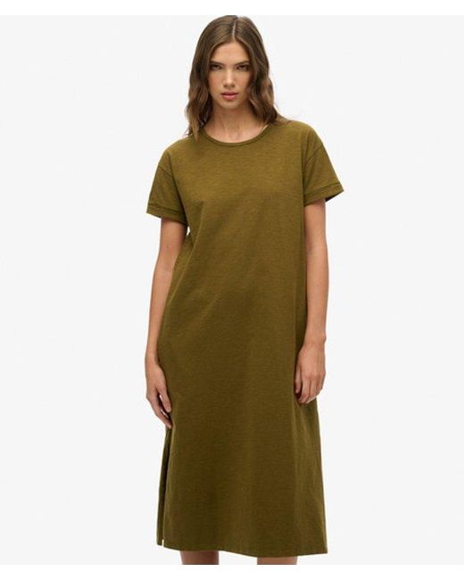 Superdry Green Midi T-shirt Dress