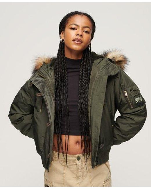 Superdry Green Hooded Military Ma1 Bomber Jacket