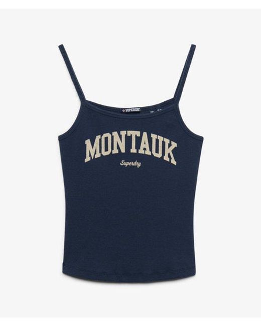 Superdry Blue & Co Athletic Essentials Graphic Print Cami Top
