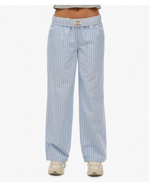Superdry Blue & Co Organic Cotton Stripe Elasticated Trousers