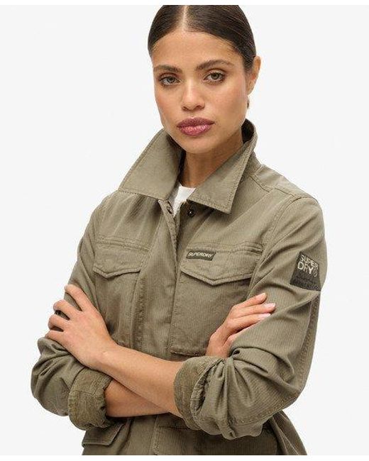 Superdry Brown Embroidered M65 Military Jacket