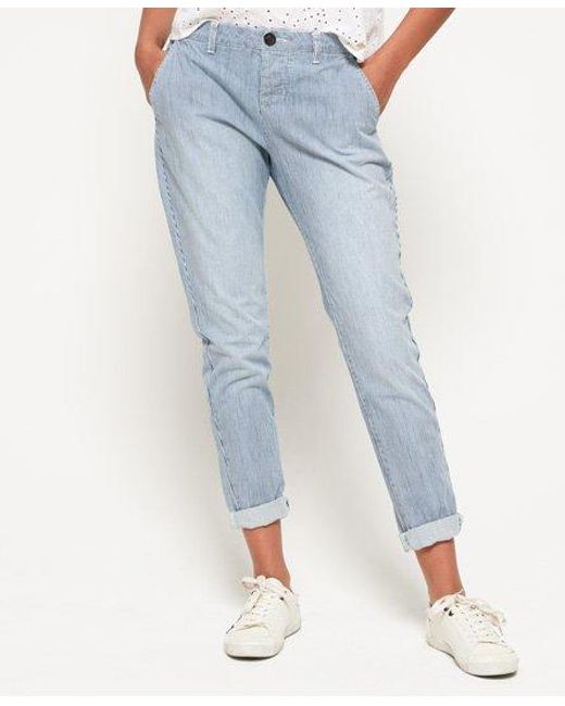 Superdry Cotton International Sweet Chinos in Blue - Lyst