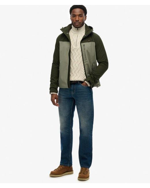 Superdry Green & Co Hooded Softshell Colourblock Jacket for men