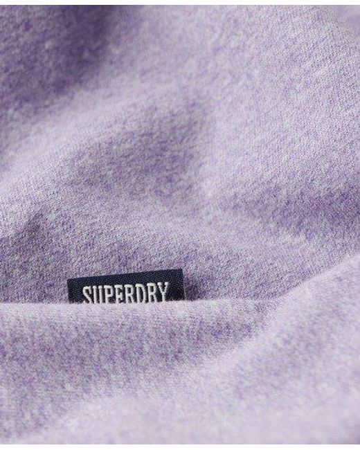 Superdry Purple Classic Embroidered Organic Cotton Essential Logo T-shirt for men