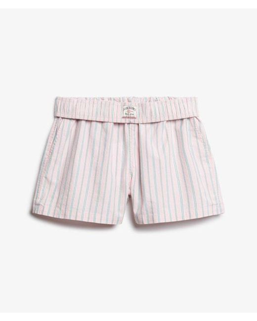 Superdry White & Co Organic Cotton Stripe Elasticated Shorts