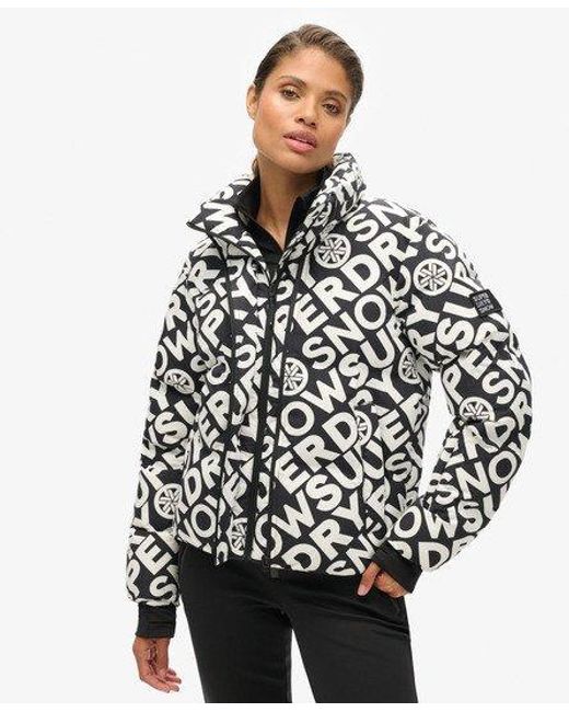 Superdry Black Sport Ski Boxy Puffer Jacket