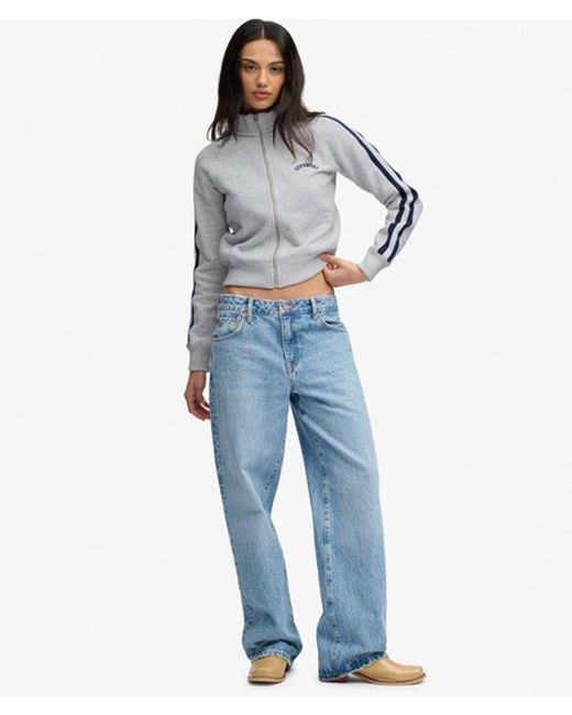 Superdry Athletic Essentials Logo Trainingsjack in het Gray