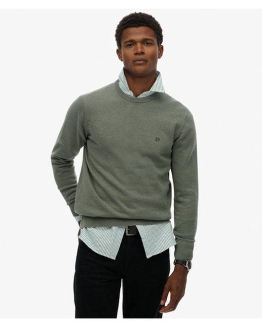 Superdry Essentials Katoenen Trui in het Green voor heren