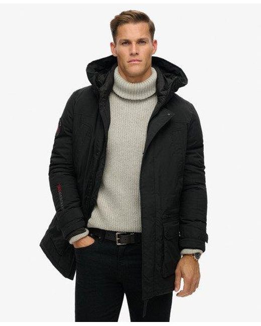 Superdry Black City Padded Parka Jacket for men