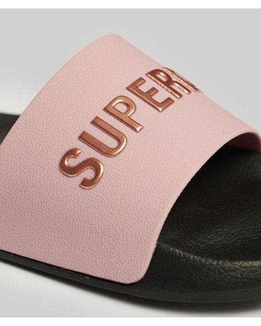 Superdry Black & Co Code Logo Pool Sliders