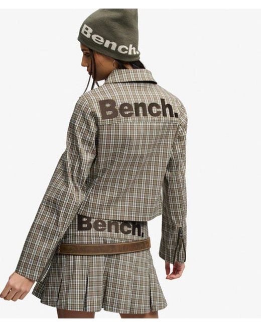 Superdry Green Bench X & Co Bench Double Zip Collared Check Jacket