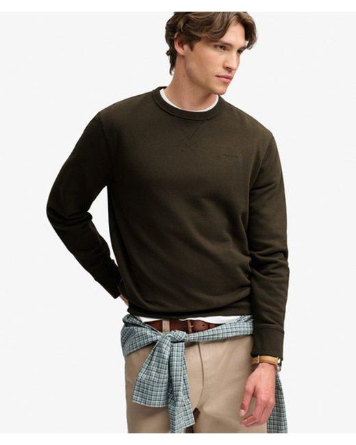 Superdry Black & Co Essential Stacked Logo Crew Sweatshirt for men