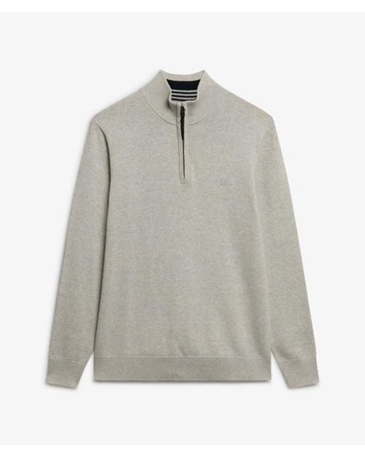 Superdry Natural & Co Essentials Cotton Half Zip Jumper for men