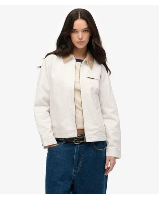 Superdry Blue & Co Cord Collar Barn Jacket
