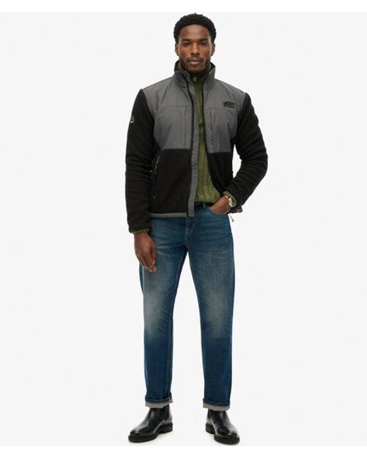 Superdry Black & Co Polar Fleece Hybrid Trekker for men