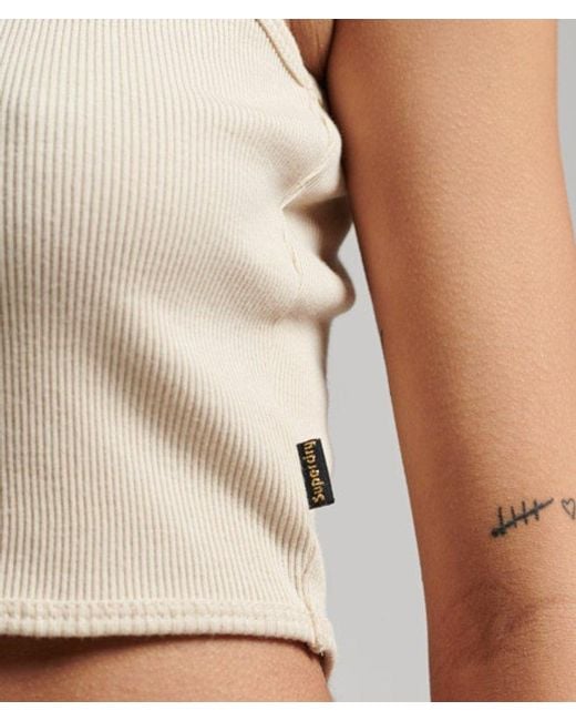 Superdry Natural & Co Cropped Mock Neck Tank Top