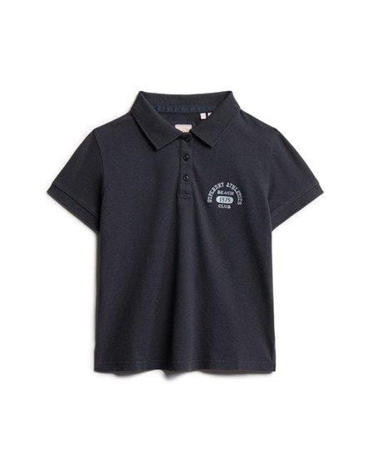 Superdry Black Athletic Essentials 90s Fitted Polo