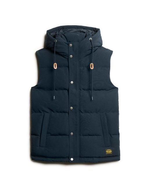 Superdry Blue & Co Everest Hooded Puffer Gilet for men