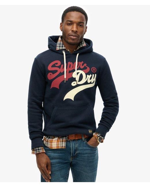 Superdry Blue & Co Classic College Script Hoodie for men