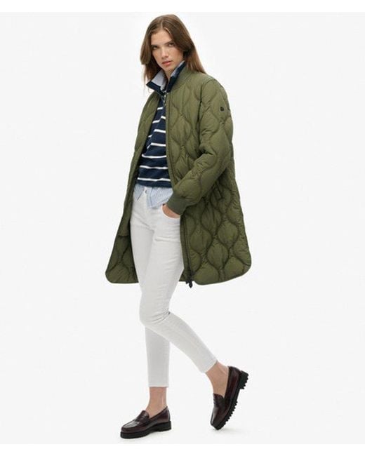 Superdry Green & Co Long Quilted Liner Jacket