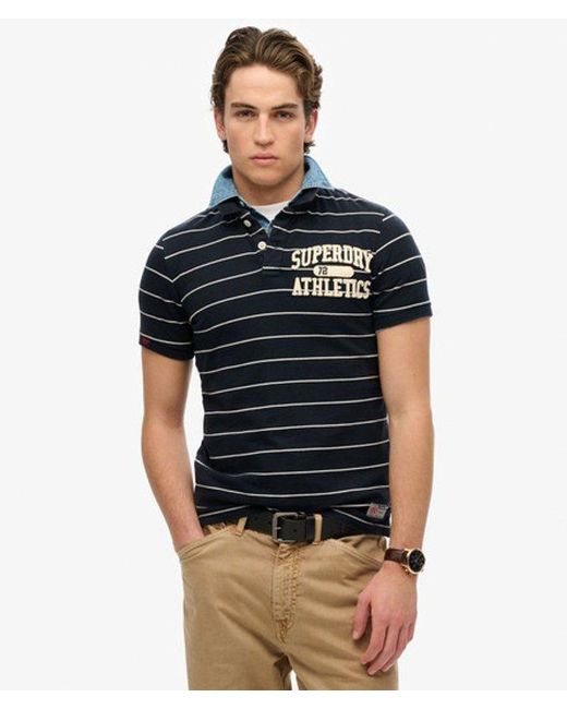 Superdry Black & Co Vintage Athletic Jersey Polo Shirt for men