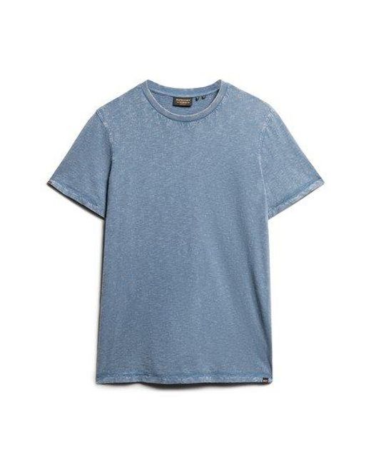 Superdry Blue Crew Neck Slub Short Sleeved T-shirt for men