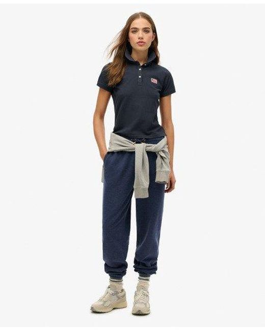 Superdry Athletic Essentials Poloshirt Met Print in het Blue