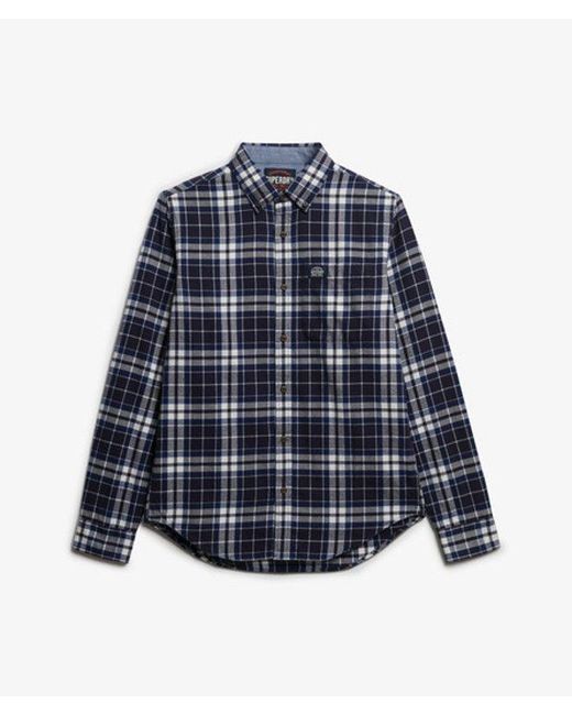 Superdry Blue & Co Long Sleeve Cotton Lumberjack Shirt for men