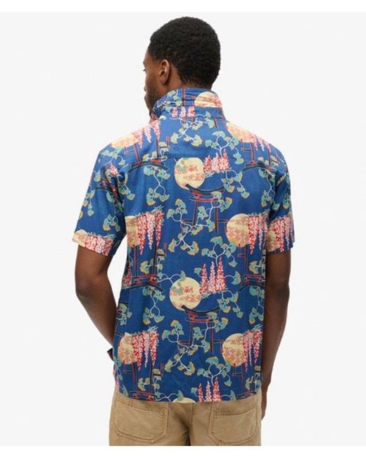Superdry Blue & Co Hawaiian Shirt for men