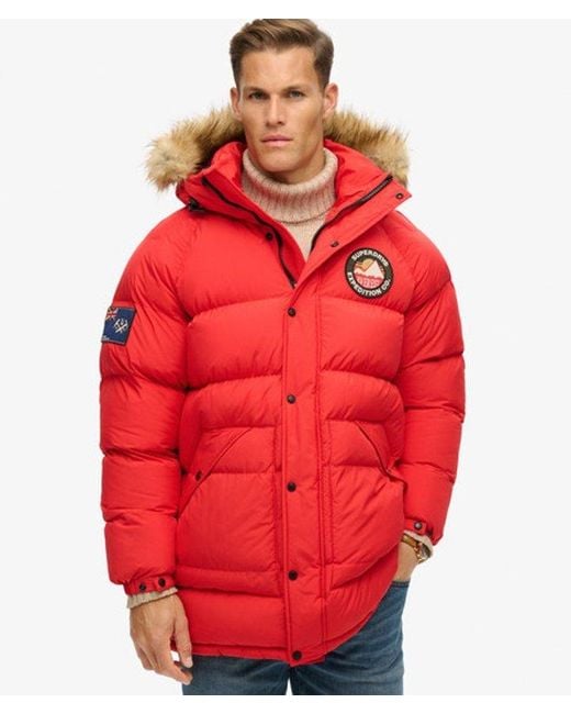 Superdry Red Everest Long Baffled Parka Jacket for men