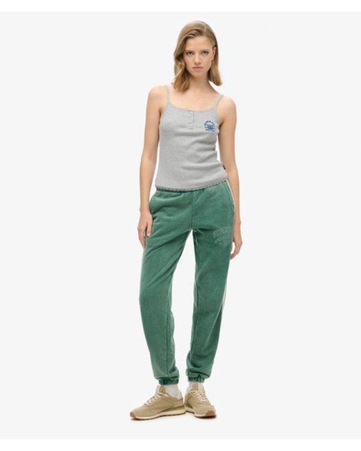 Superdry Green & Co Athletic Essentials Vintage Side Stripe joggers