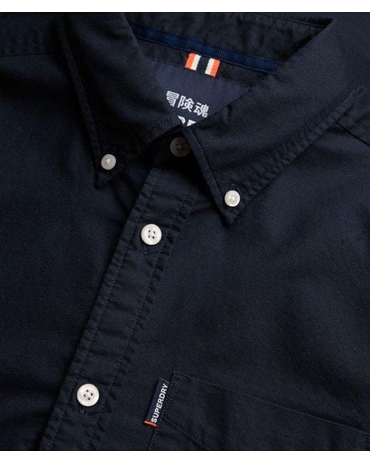 Superdry Blue Essentials Oxford Short Sleeve Shirt for men
