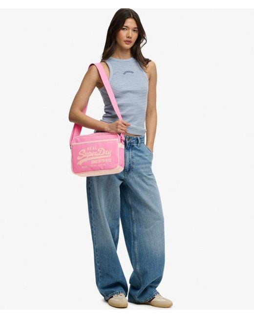 Superdry Pink & Co Mini Alumni Crossbody Bag