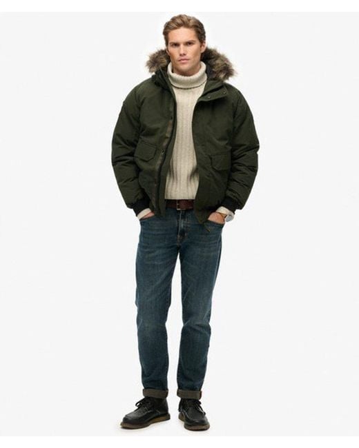 Superdry Black & Co Everest Faux Fur Bomber Jacket for men