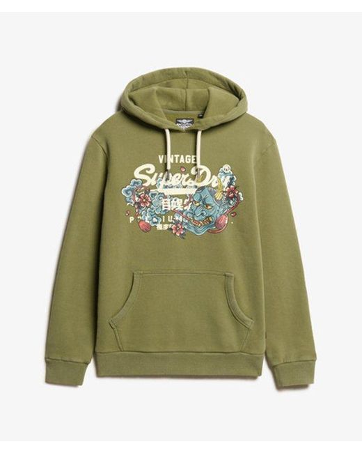 Superdry Green & Co Tokyo Vintage Logo Graphic Hoodie for men
