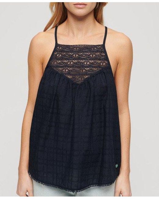 Superdry Blue Lace Cami Beach Top