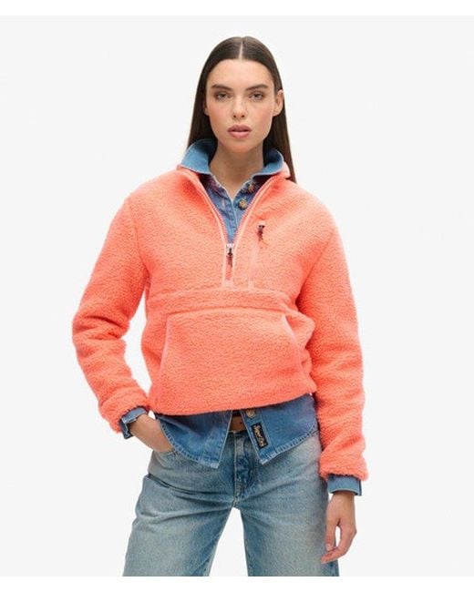 Superdry Orange Outdoor Half Zip Fleece