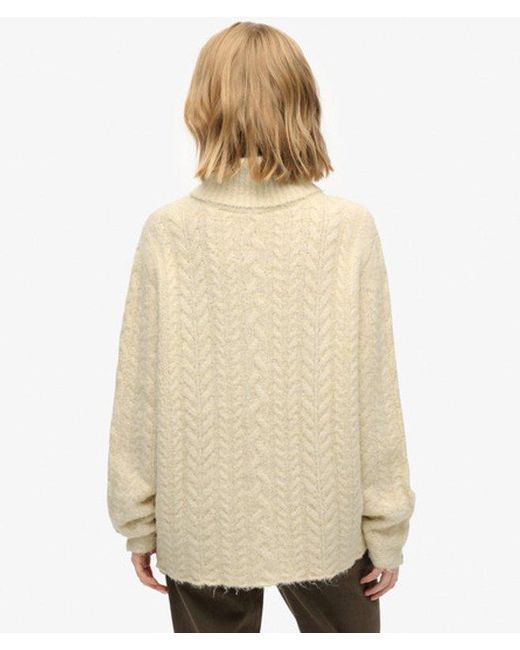 Superdry Gray & Co Cable Roll Neck Jumper