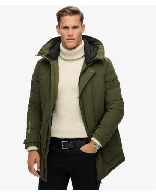 Superdry Green City Padded Parka Coat for men
