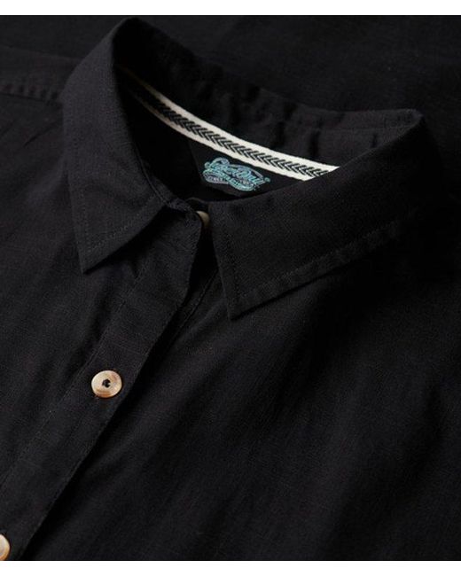 Superdry Black Oversized Midi Shirt Dress