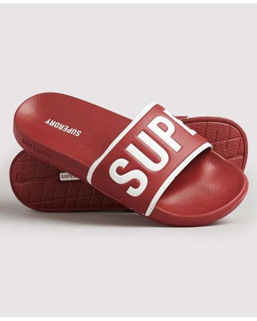 Superdry Red Core Pool Sliders for men