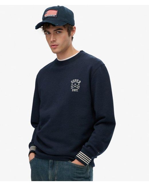 Superdry Blue & Co Athletic Club Crew Sweatshirt for men