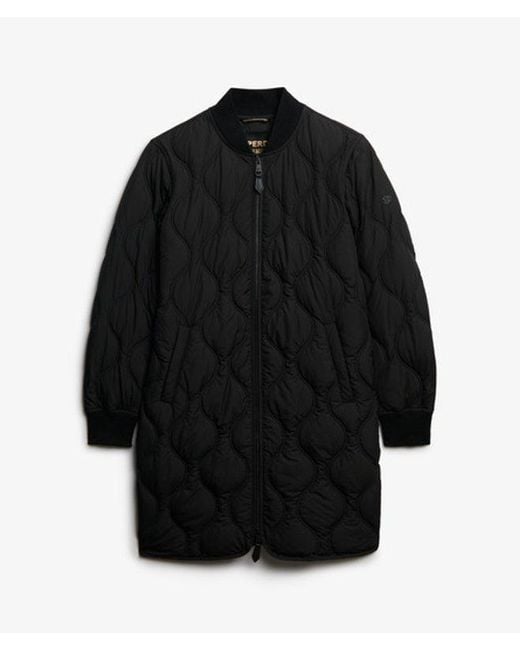 Superdry Black & Co Long Quilted Liner Jacket